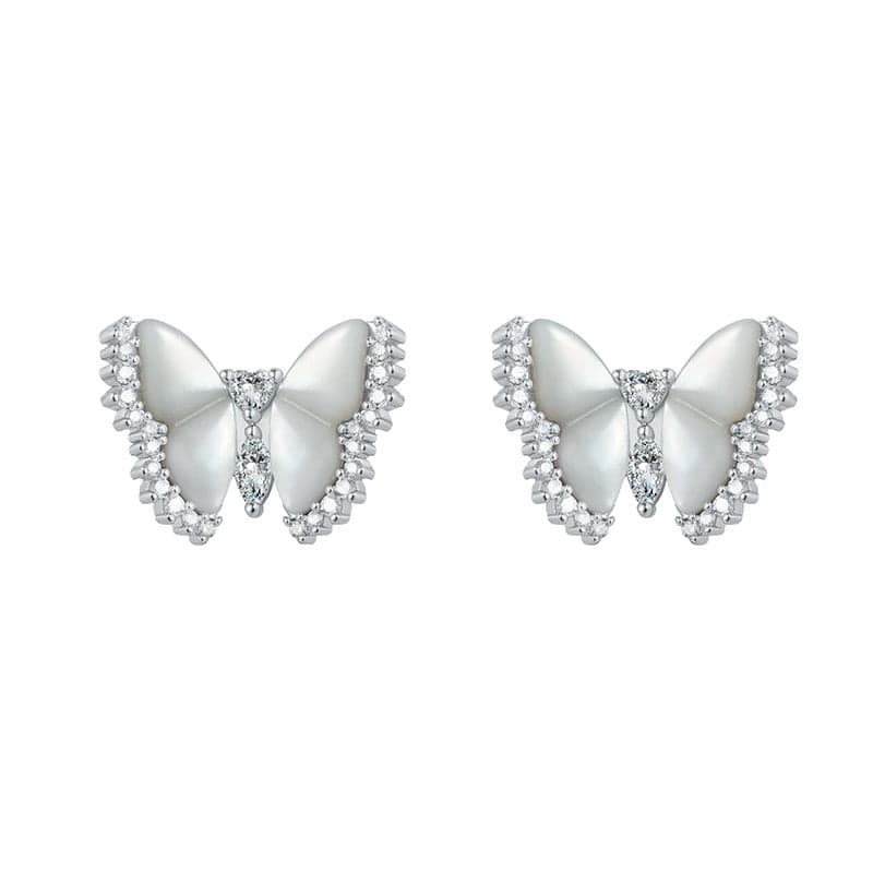 White Butterfly Earrings