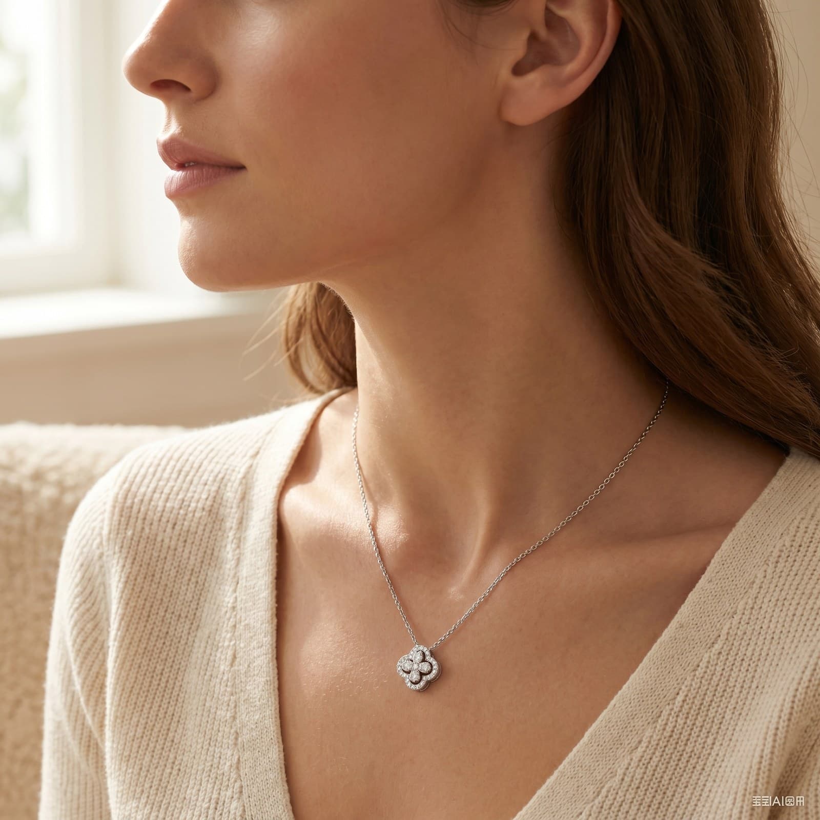 Clover Pendant Necklace — view 2